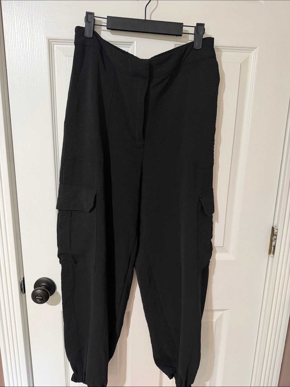 sofia by sofia vergara Black Cargo Jogger Pants with Utility Pockets